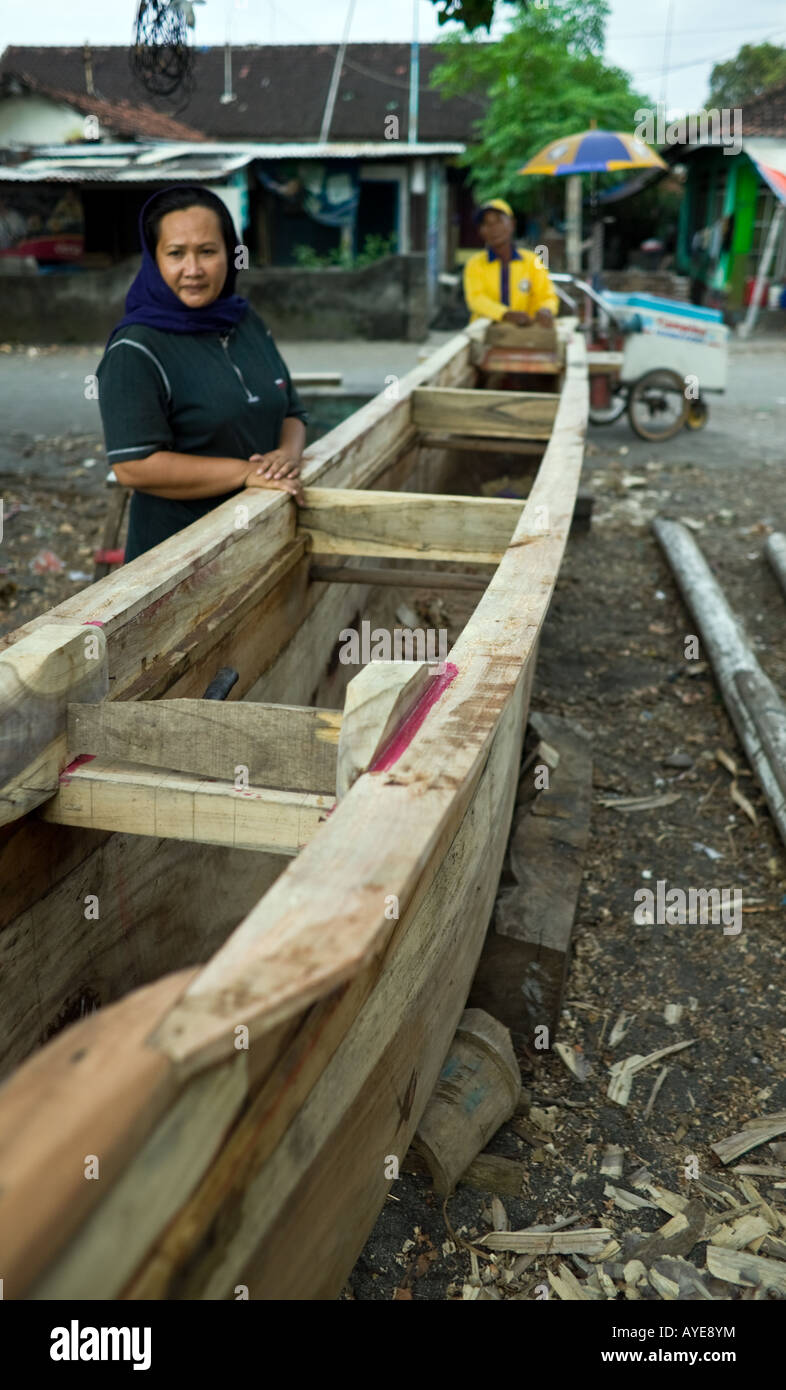 Indonesian boatbuilding Stock Photo