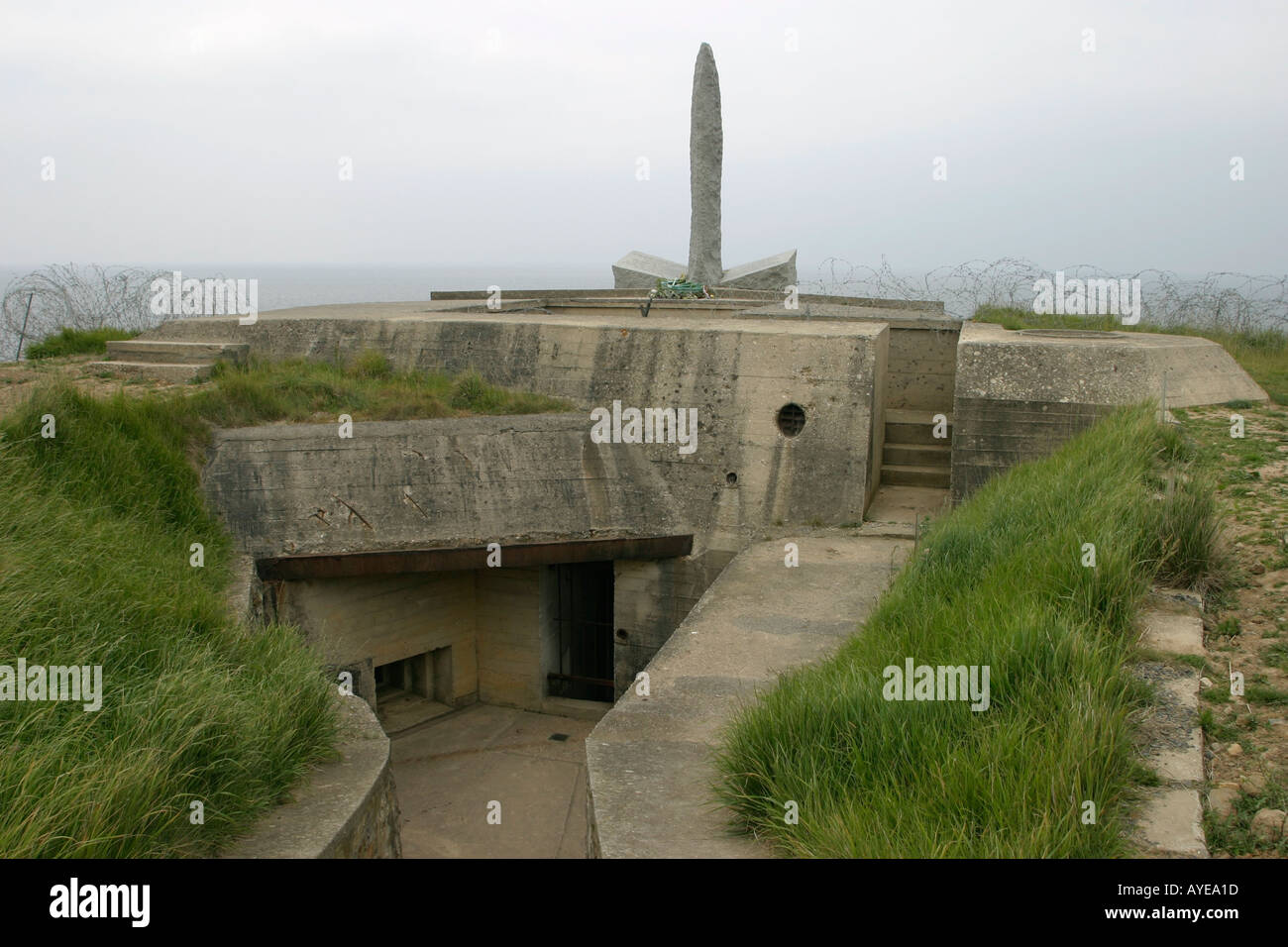 German bunker and US Ranger memorial at Pointe du Hoc Normandy France Stock Photo 1829404 Alamy