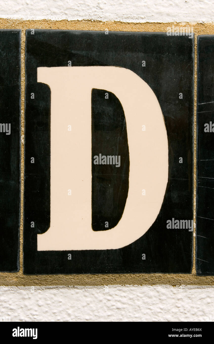 The letter D from street sign London England UK Stock Photo