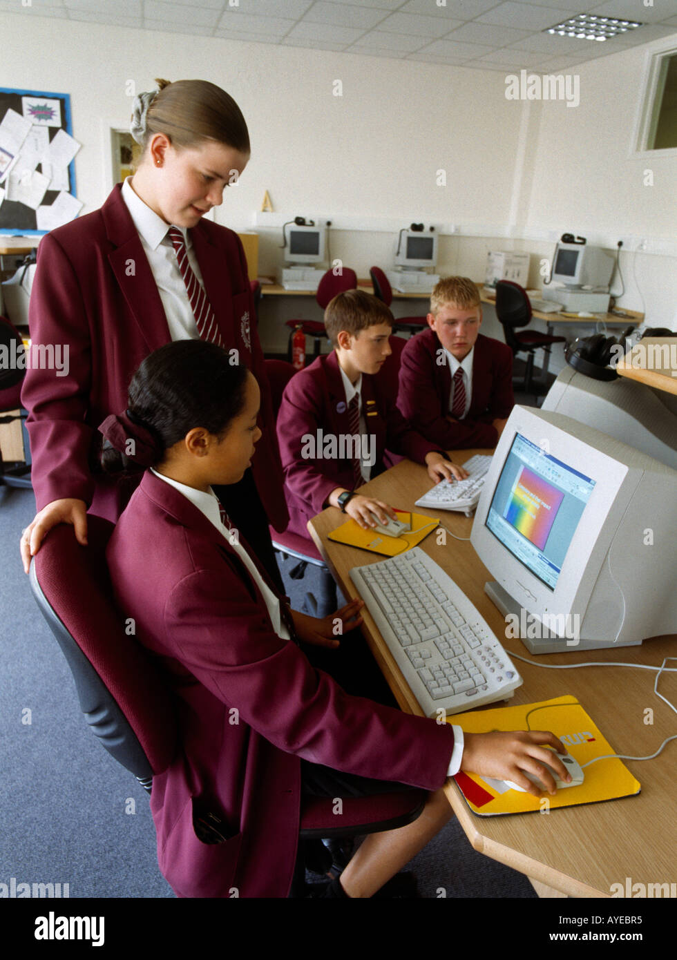 High School Computer Class Stock Photo - Alamy