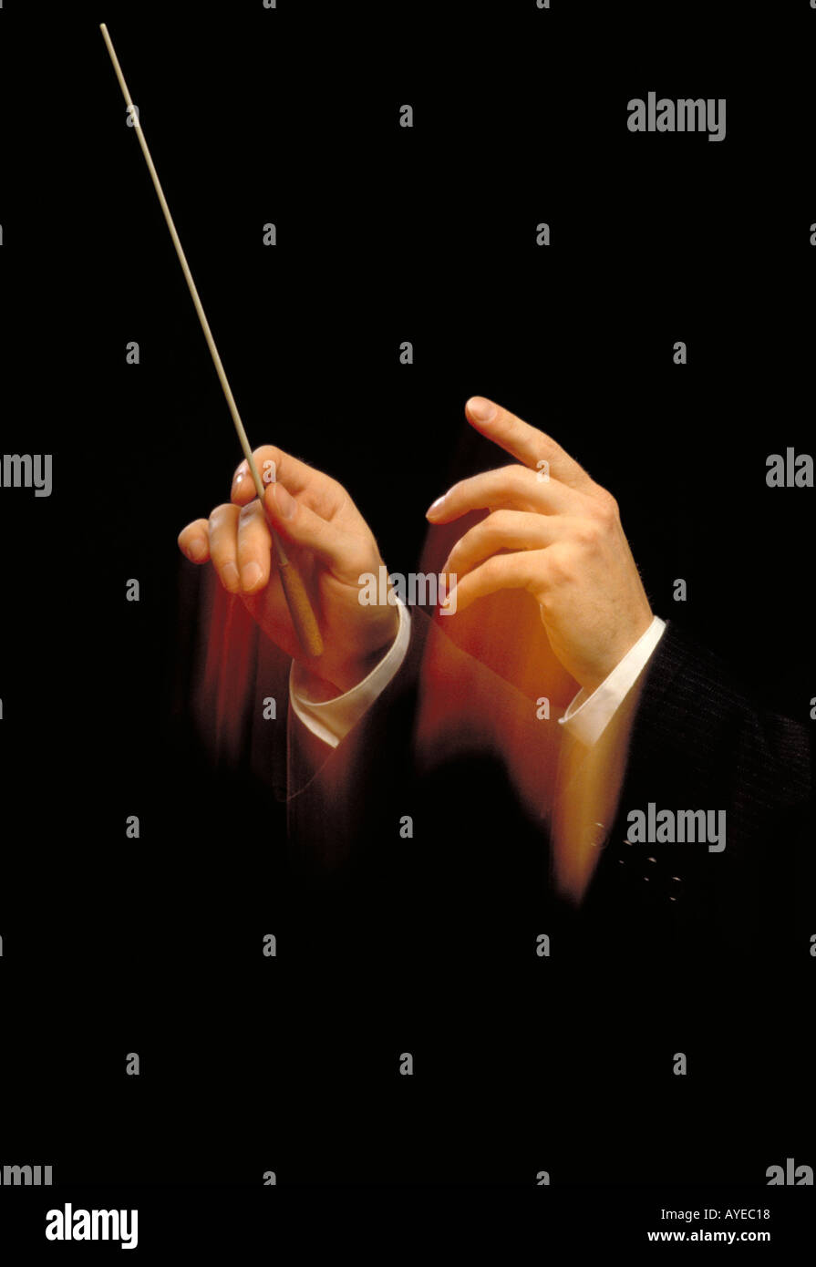 hands conducting music orchestra Stock Photo