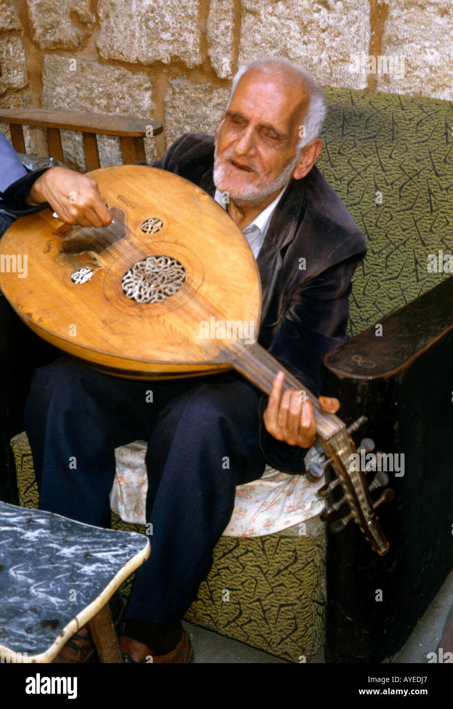 Tripoli Lebanon Blind Oud Player Stock Photo Alamy