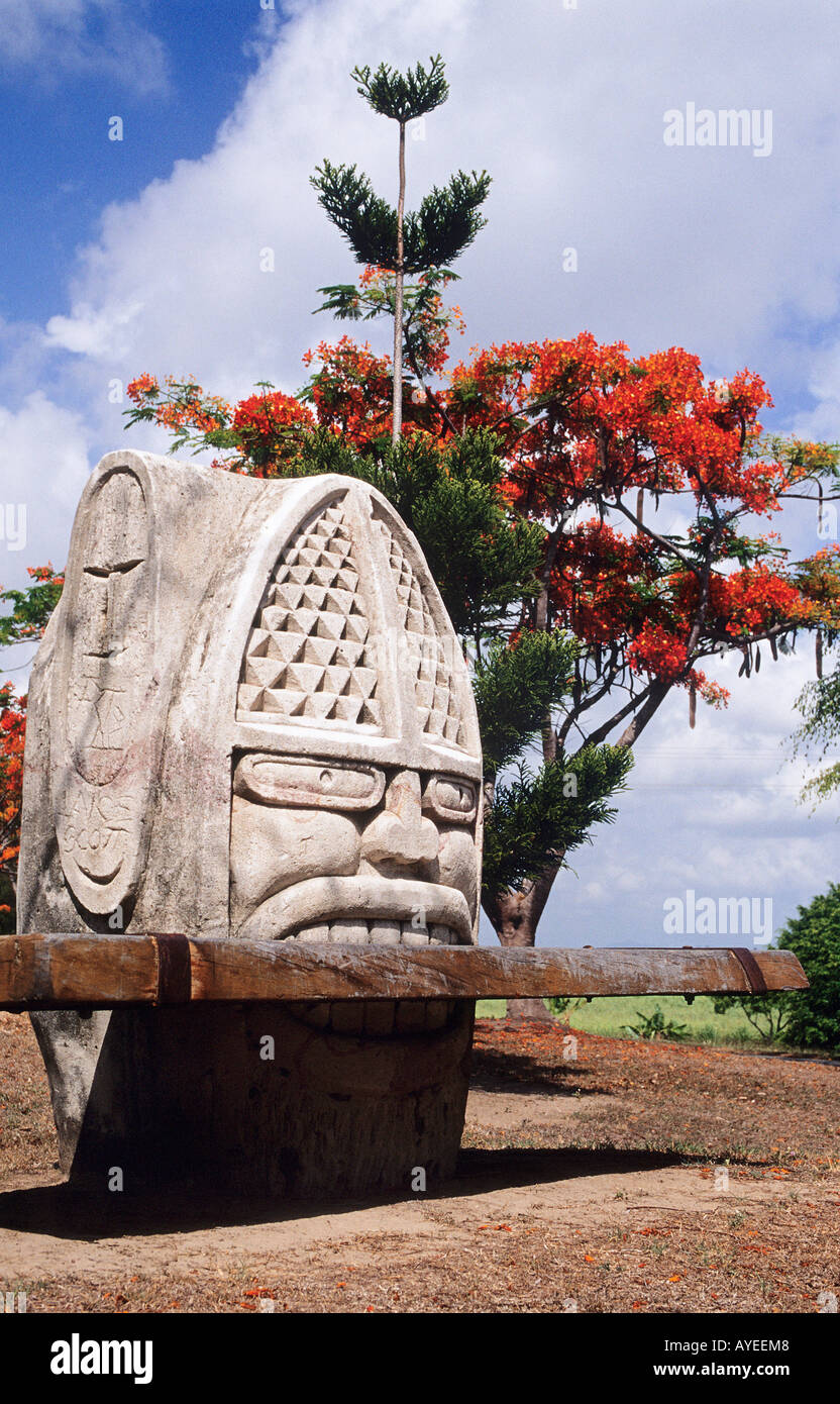 Statue at Lagoons recreation Reserve Mackay behind is a tree in bright
