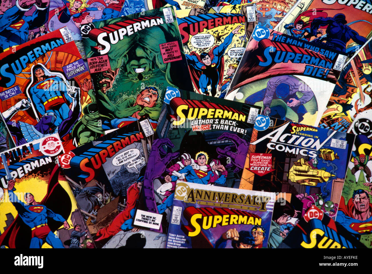 Superman Comic Books Stock Photo