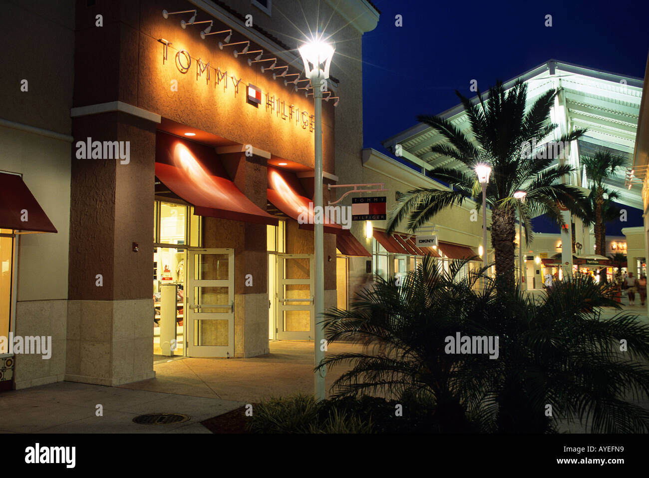 Premium Outlets Shopping Mall at night in Orlando Tommy Hilfiger shop Stock  Photo - Alamy