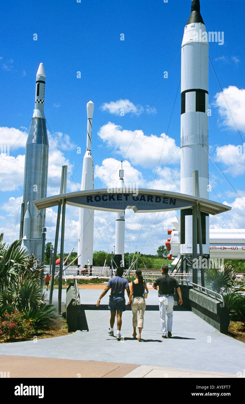 Rocket Garden at the Kennedy Space Center at Cape Canaveral Stock Photo 