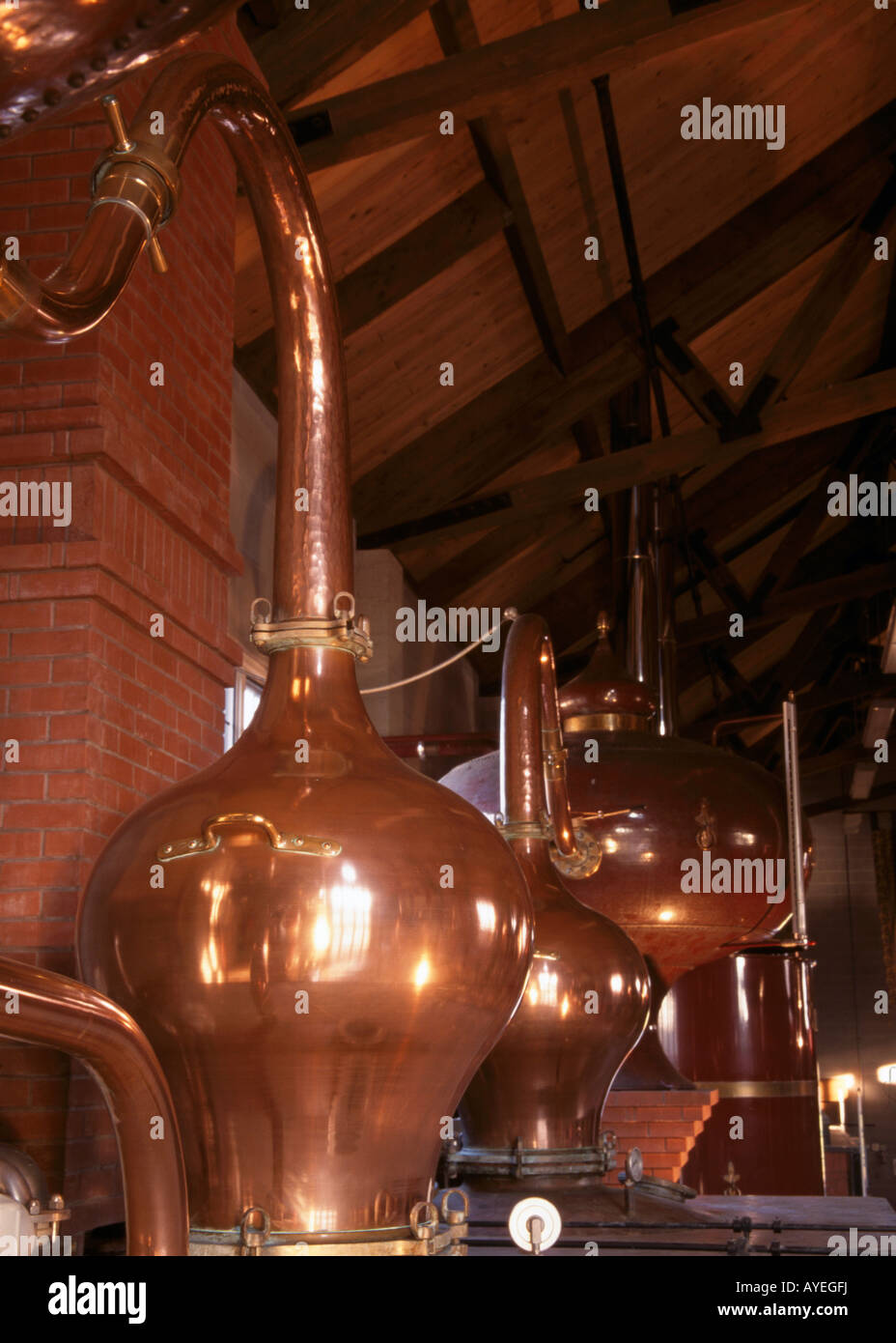 Still room of RMS Brandy distillery Napa California Stock Photo