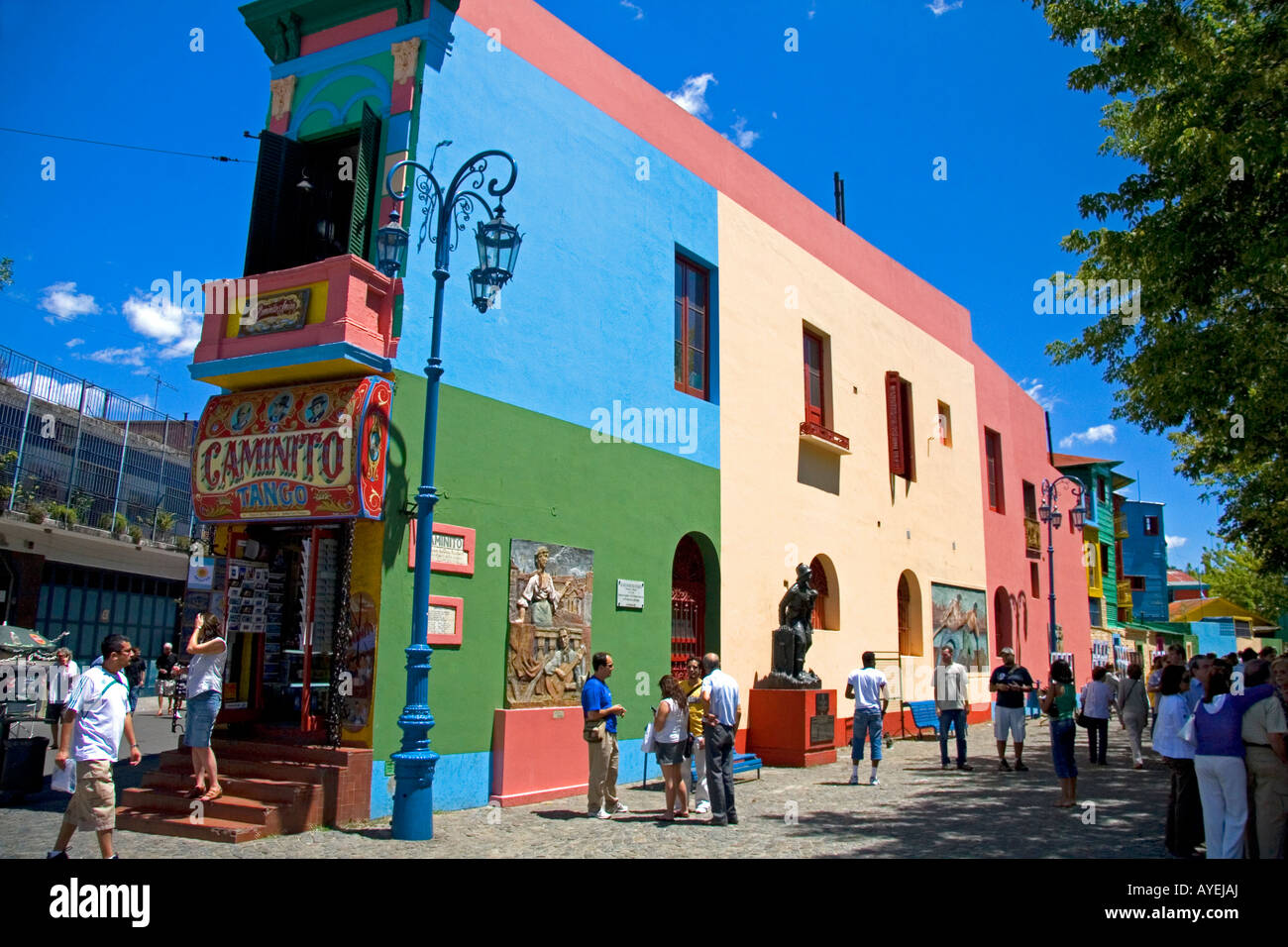 Colorful buildings on the Caminito in the La Boca barrio of Buenos Aires Argentina Stock Photo