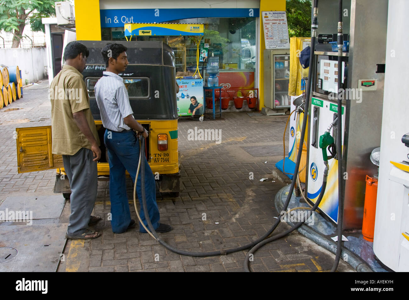 Fueling up at a Gas Station in Chennai South India Stock Photo Alamy