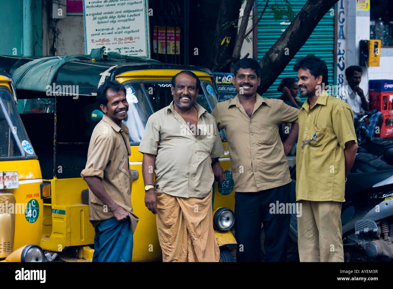 Autorickshaw Drivers in Chennai South India Stock Photo