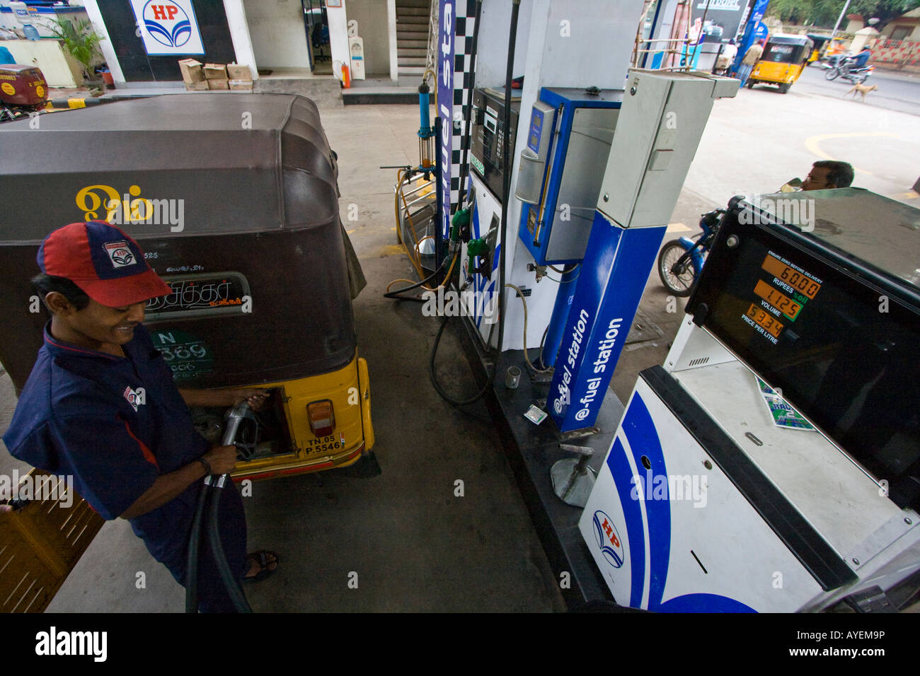 Fueling up at a Gas Station in Chennai South India Stock Photo Alamy