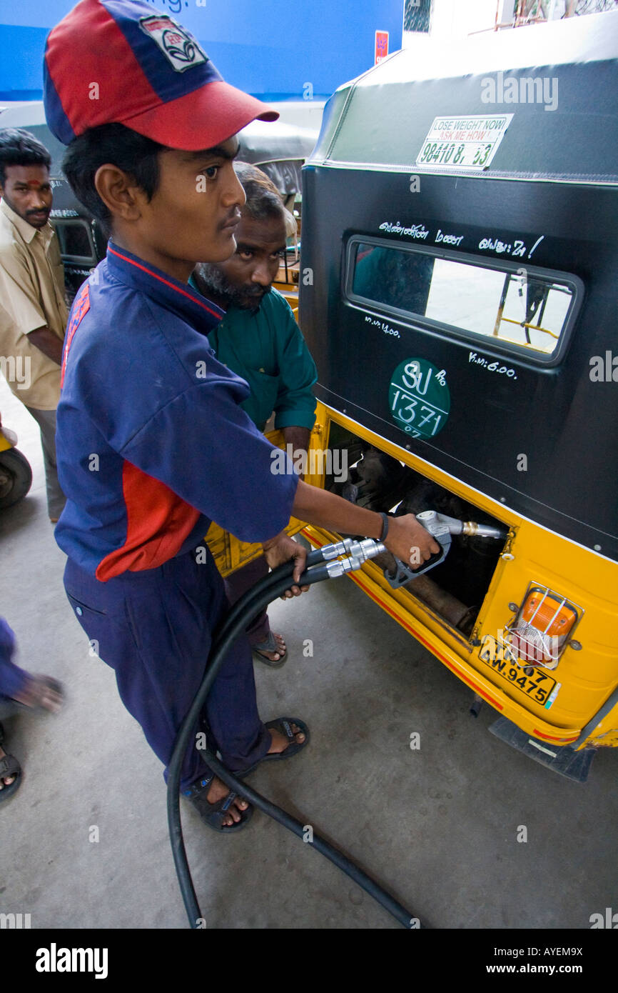 Fueling up at a Gas Station in Chennai South India Stock Photo Alamy