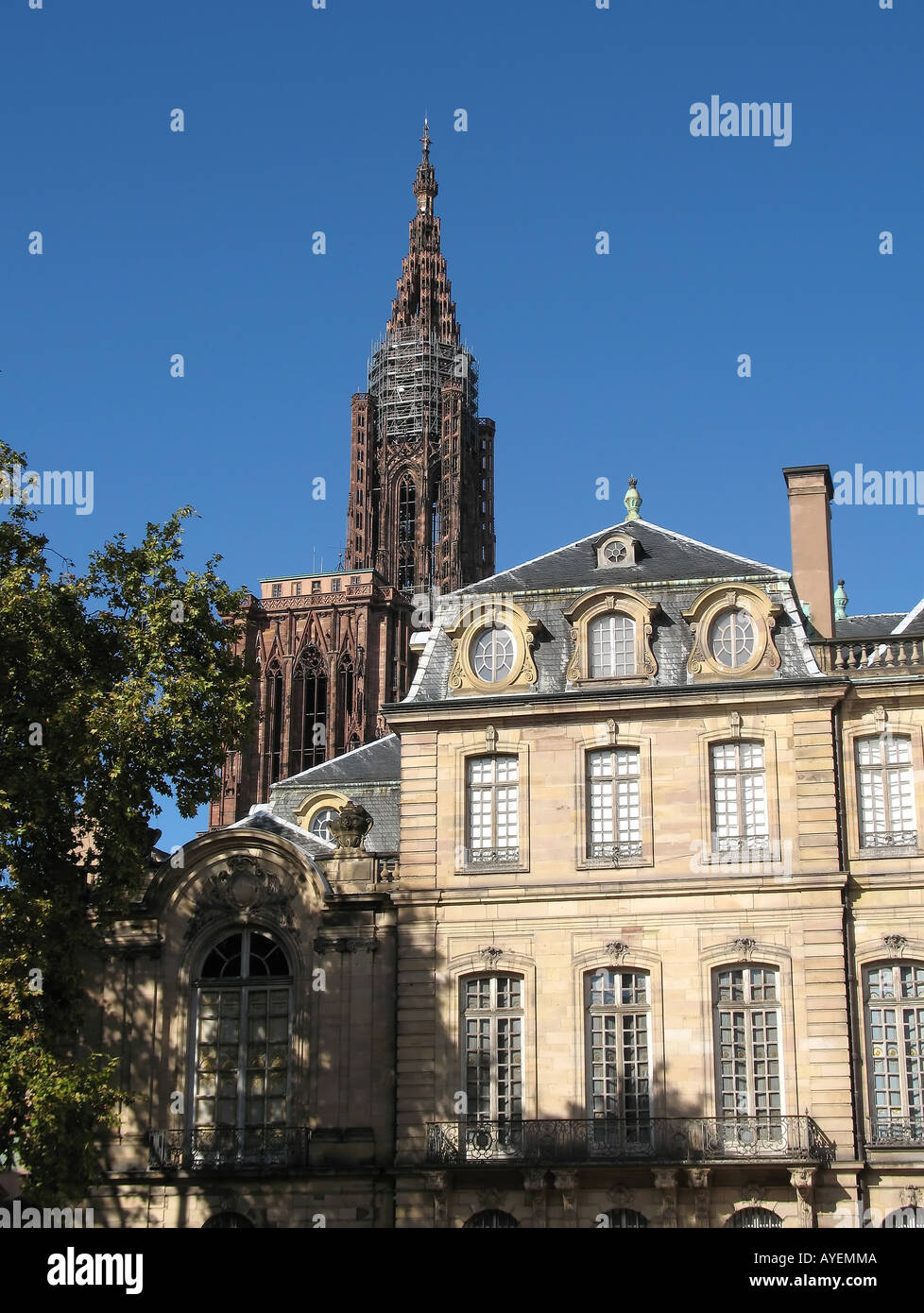 Shutterstock Palacio Rohan Palais Rohan, Rohan Palace 18th Century and cathedral's spire ...