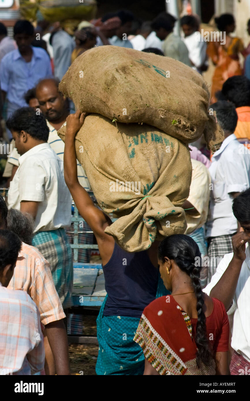 Indian man carrying sack hi-res stock photography and images - Alamy