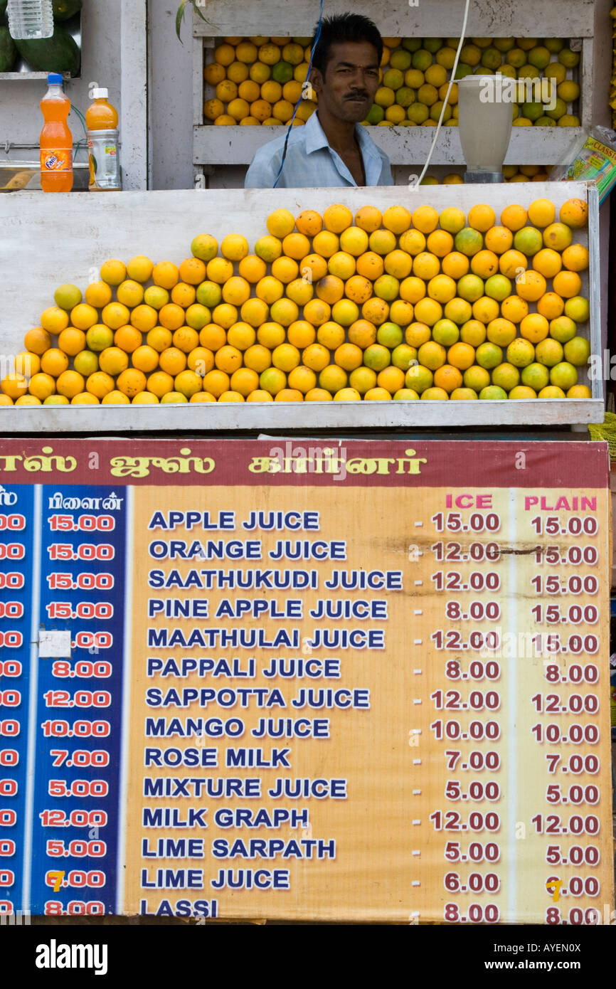 Fresh Fruit Juice Vendor in Madurai South India Stock Photo Alamy