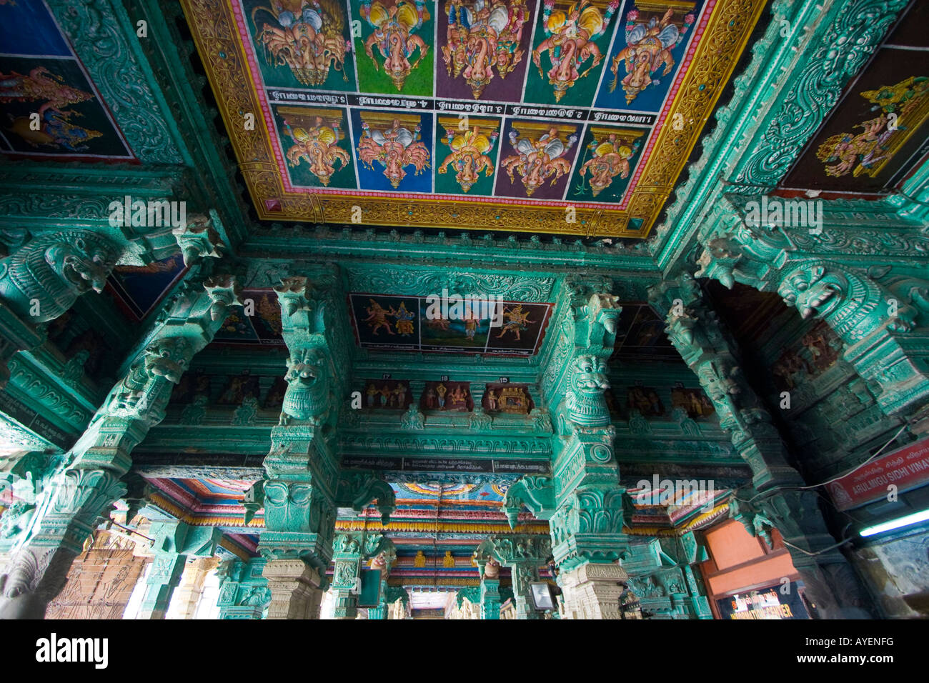 Ceiling Statues and Decoration in a Hall Inside Sri Meenakshi Hindu ...