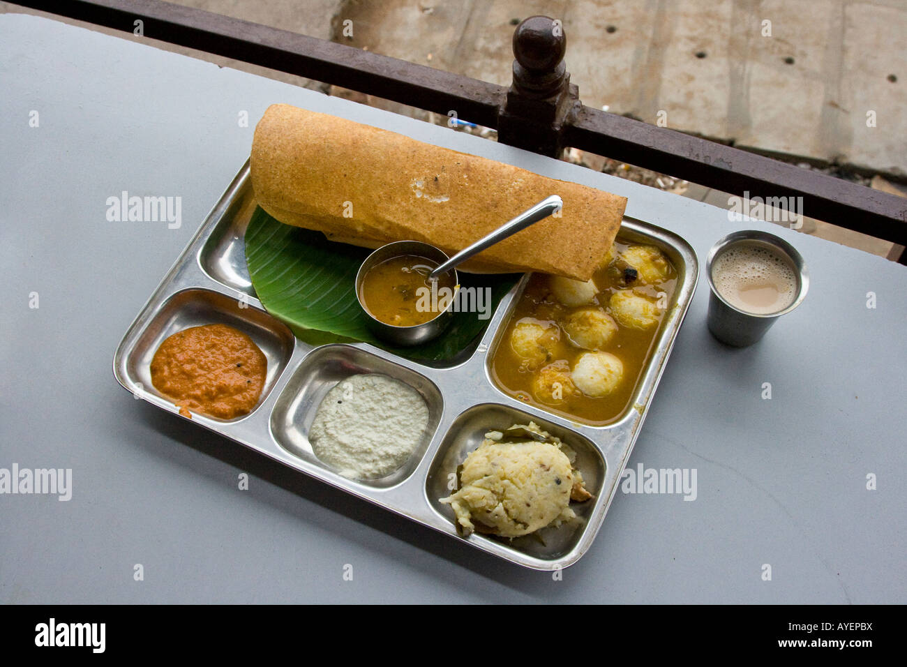 Mini Tiffin Breakfast in Tiruchirappalli or Trichy South India Stock Photo