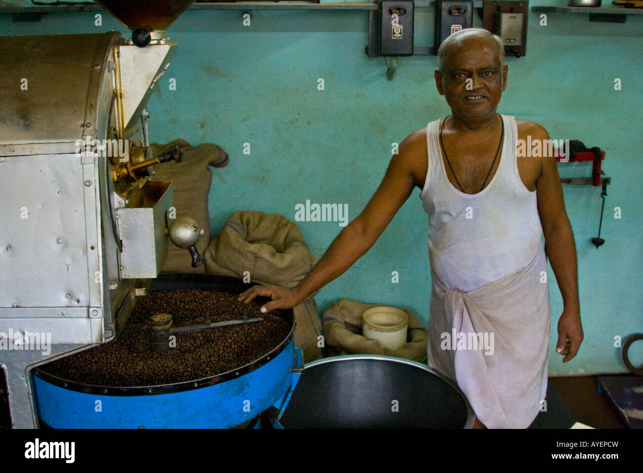 Small Coffee Grinding Shop in Tiruchirappalli or Trichy South India