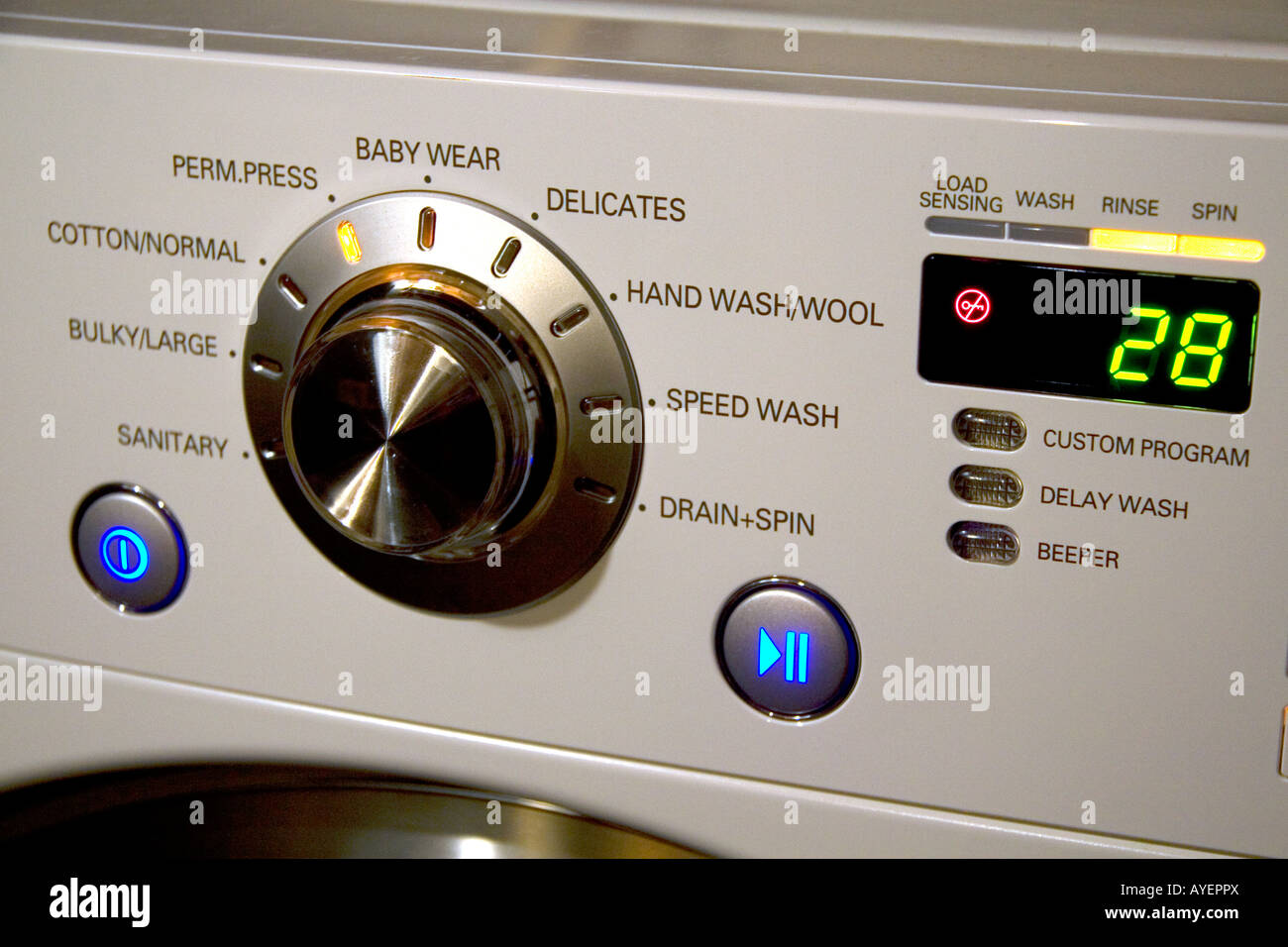 The Control Panel For A Modern Washing Machine Stock Photo Alamy The Control Panel For A Modern Washing Machine Stock Photo Alamy