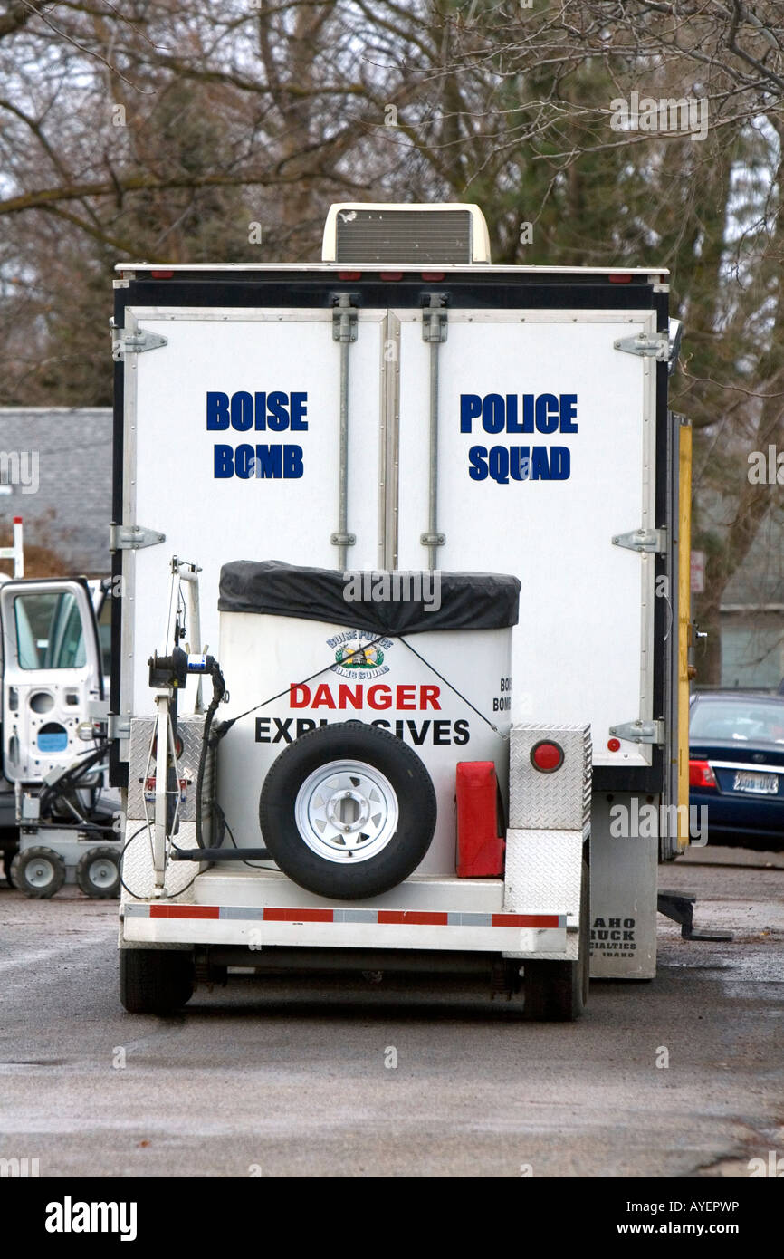 Boise Police Bomb Squad vehicle in Boise Idaho Stock Photo