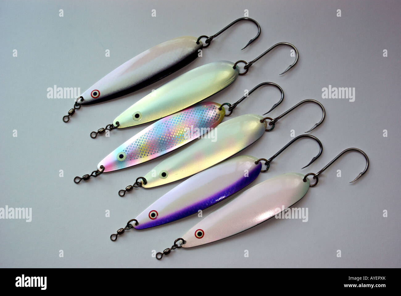 Trolling spoons for salmon Stock Photo Alamy
