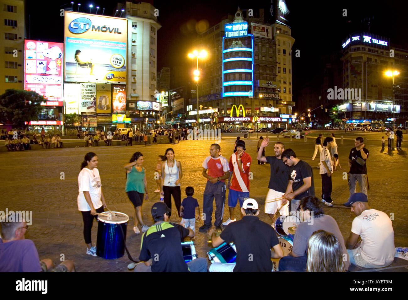 Street performers in the Plaza de la Reforma in Buenos Aires Argentina Stock Photo