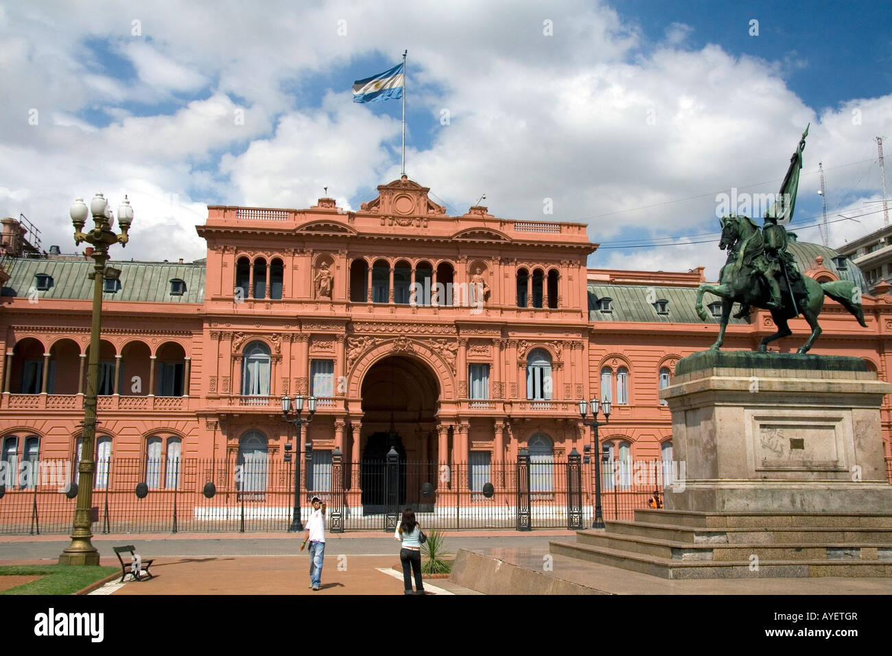 The Casa Rosada located on the eastern end of the Plaza de Mayo in Buenos Aires Argentina Stock Photo