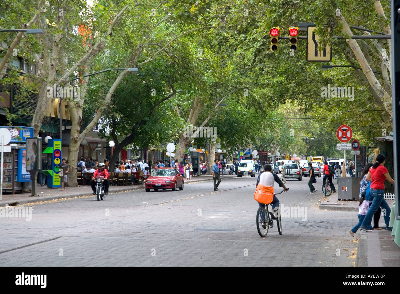 Street scene in Mendoza Argentina Stock Photo