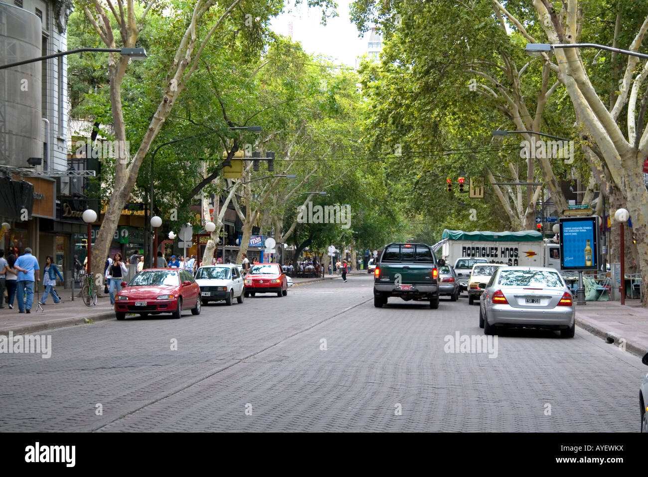 Street scene in Mendoza Argentina Stock Photo