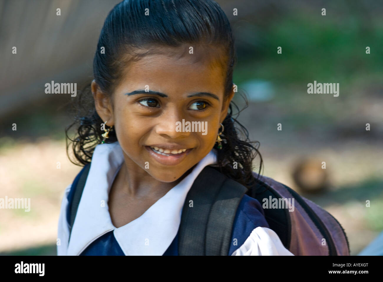 Portrait of an Indian Girl in Varkala India Stock Photo