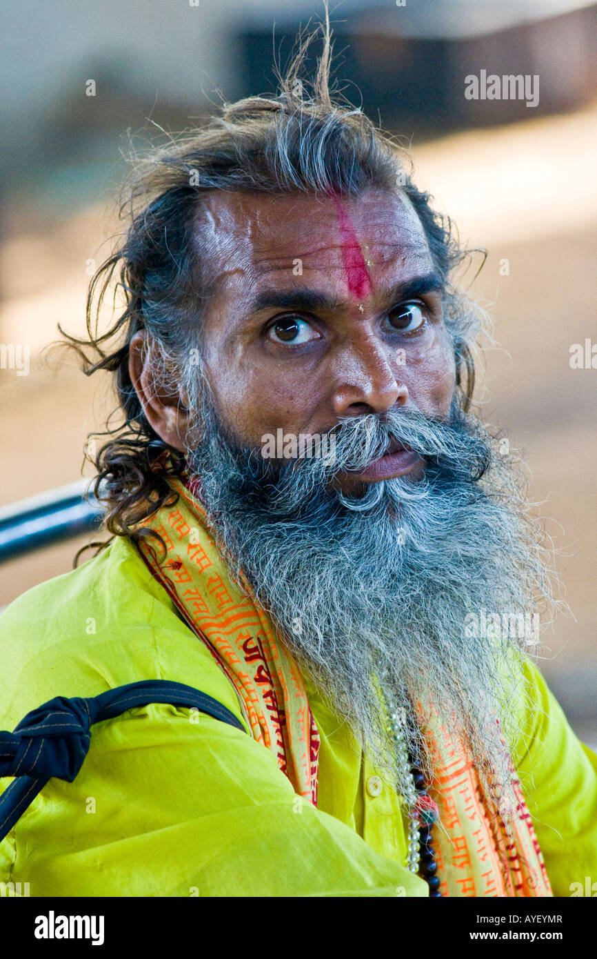 Indian Sadhu or Holy Man in Kanyakumari South India Stock Photo