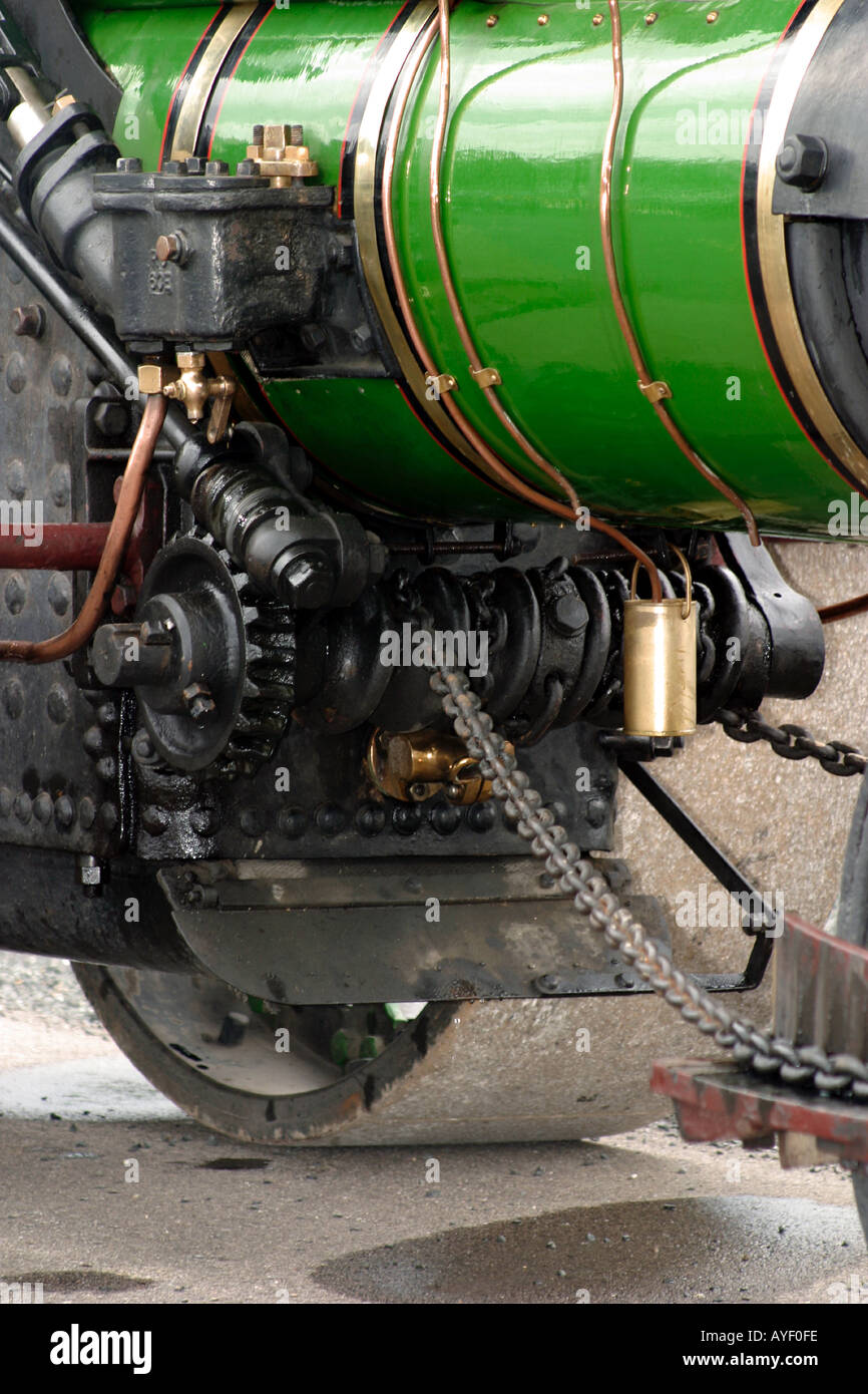 Aveling Porter steam roller Detail of steering linkage Stock Photo