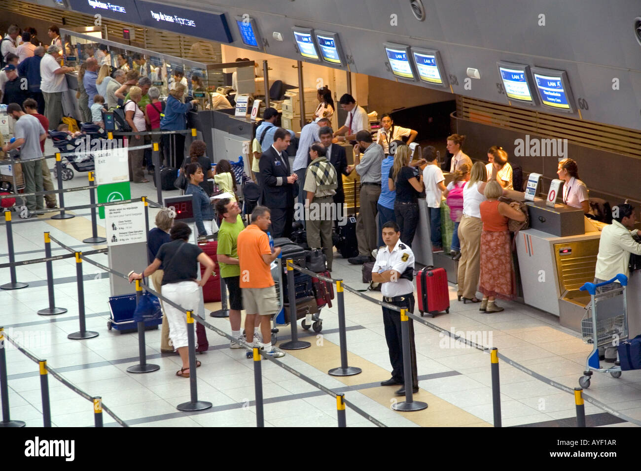 Interior of the Ezeiza International Airport at Buenos Aires Argentina Stock Photo