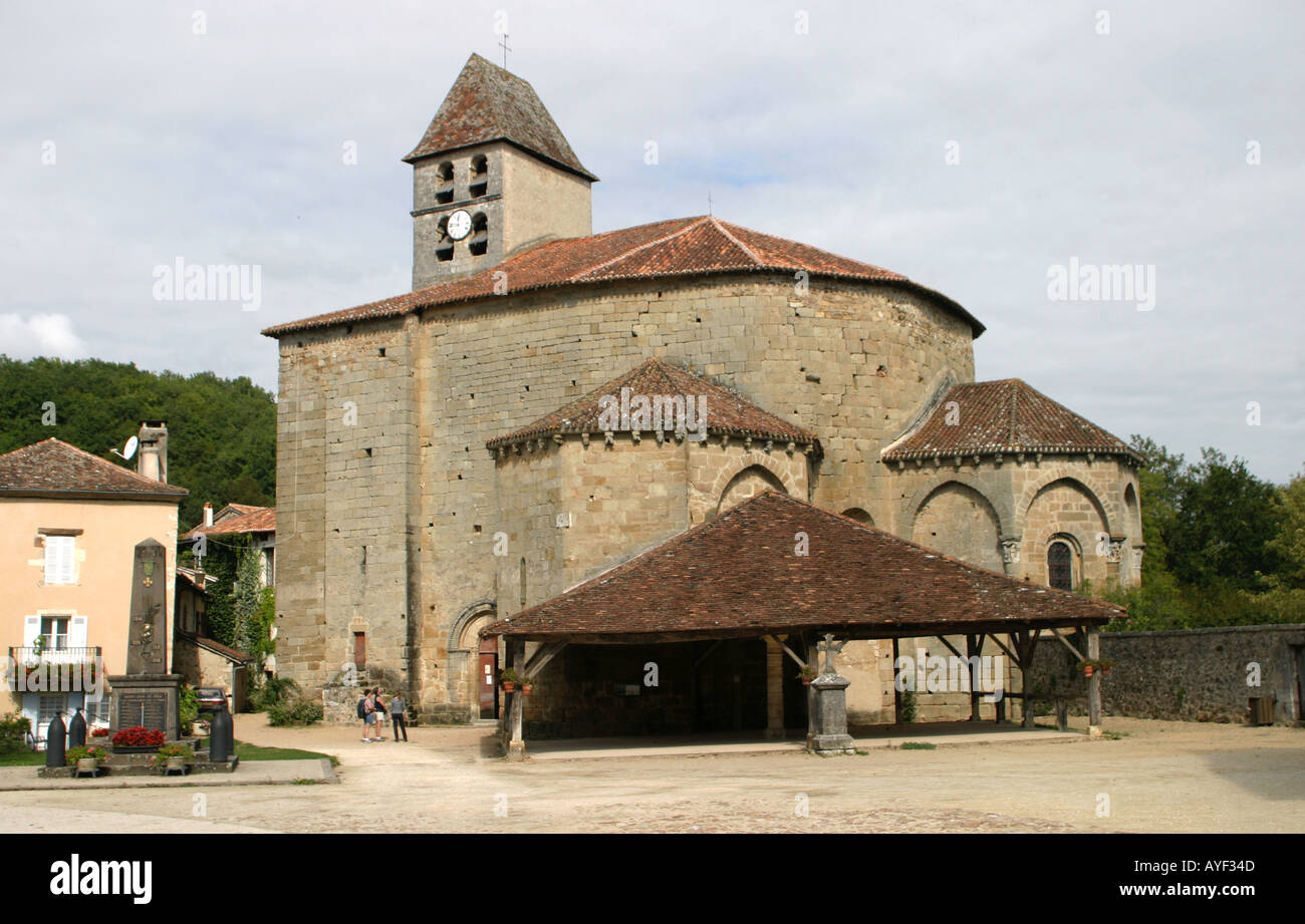L'église Saint-Jean-Baptiste at St Jean de Cole Dordogne France Stock Photo