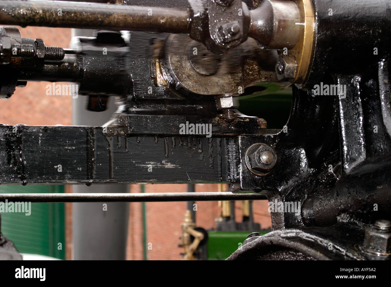 Detail of slide mechanism on traction engine Vehicle unknown Stock Photo