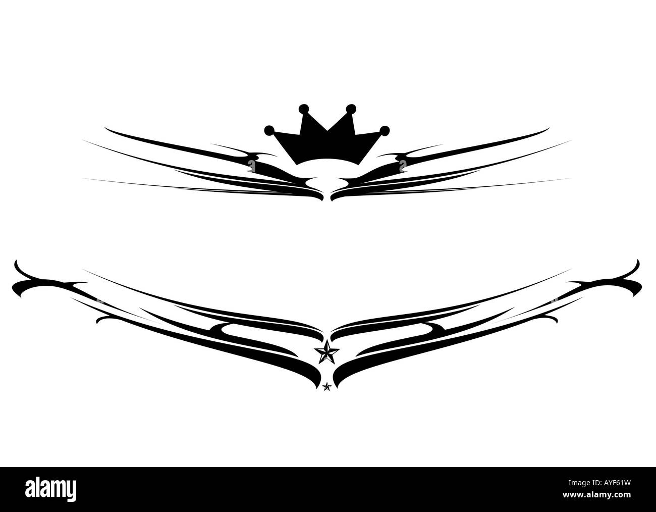 Black and white gothic style shield logo illustration Stock Photo - Alamy