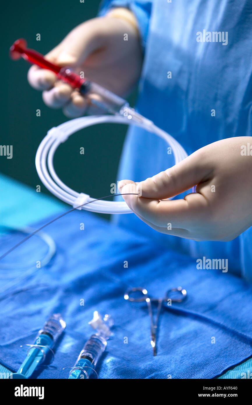 A doctor performing balloon sinuplasty