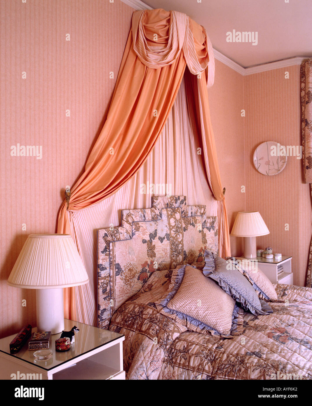 Coronet Curtains Behind Bed With Matching Upholstered Headboard Coronet Curtains Behind Bed With Matching Upholstered Headboard