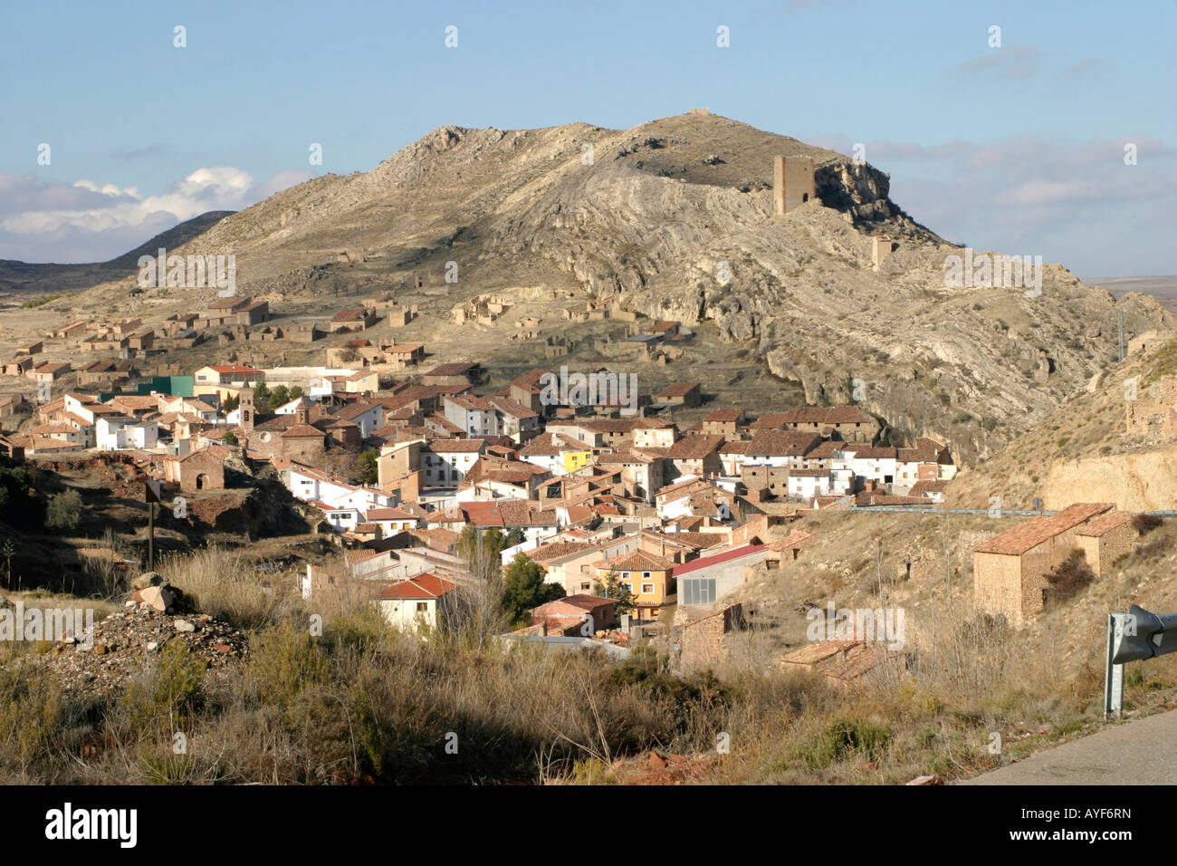 upland village of la Hoz de la Vieja Teruel province Aragon Spain Stock Photo