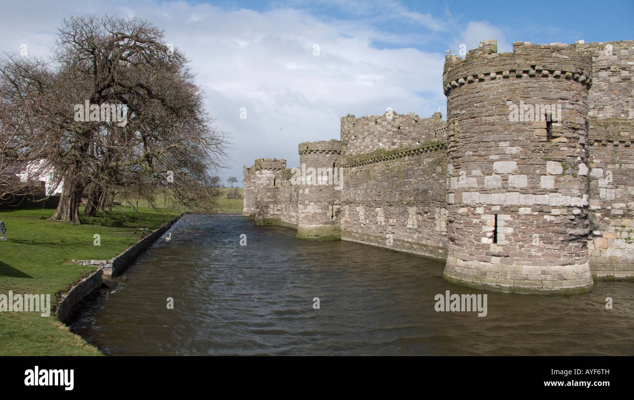 Beaumaris castle and moat, Anglesey, north Wales, United Kingdom Stock Photo