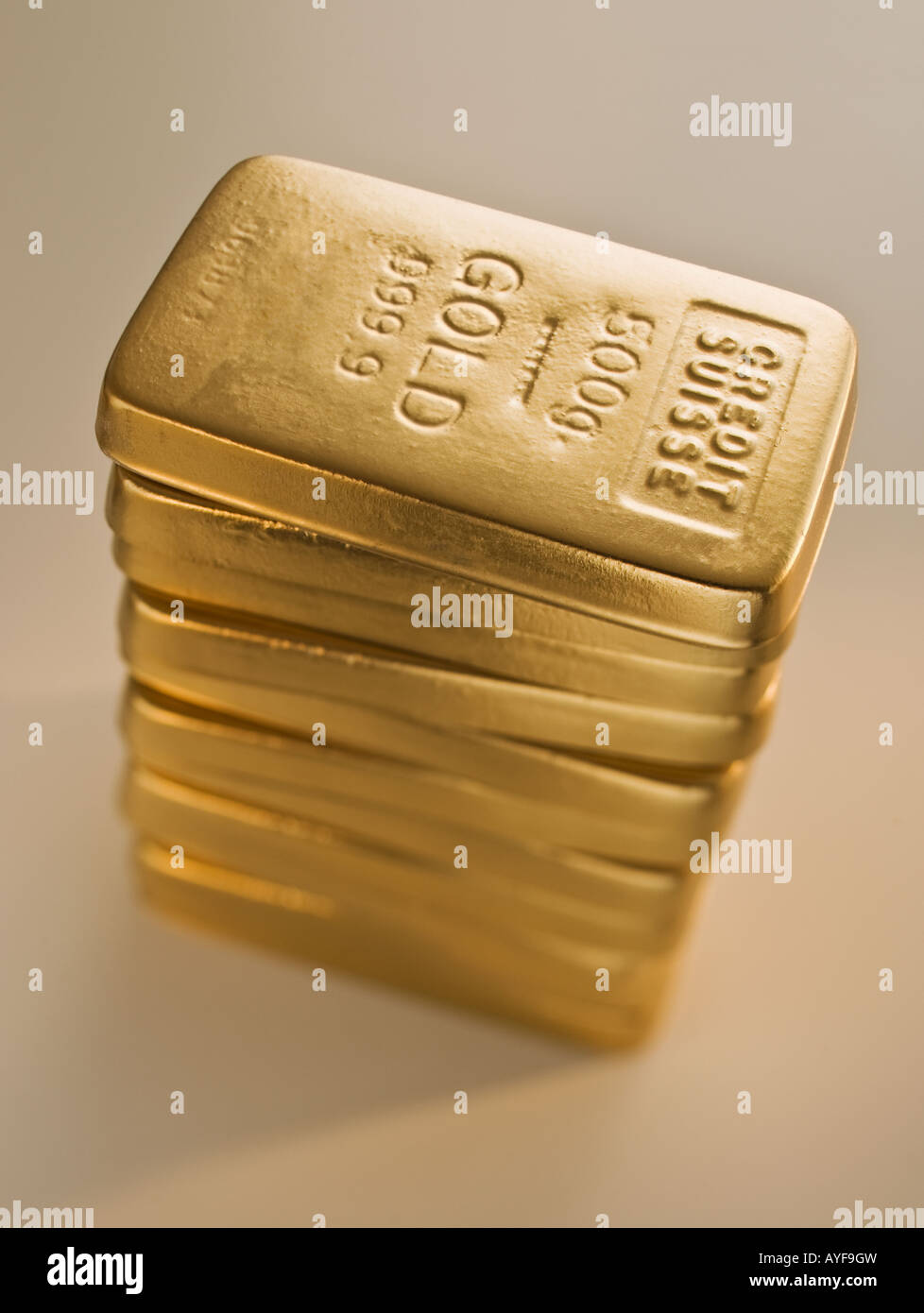 Stack of gold bars Stock Photo