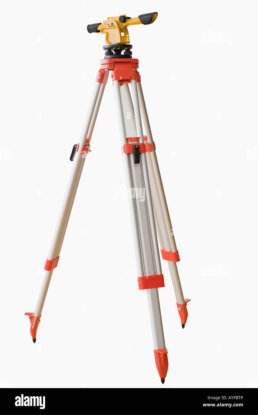 Surveying equipment on tripod Stock Photo Alamy