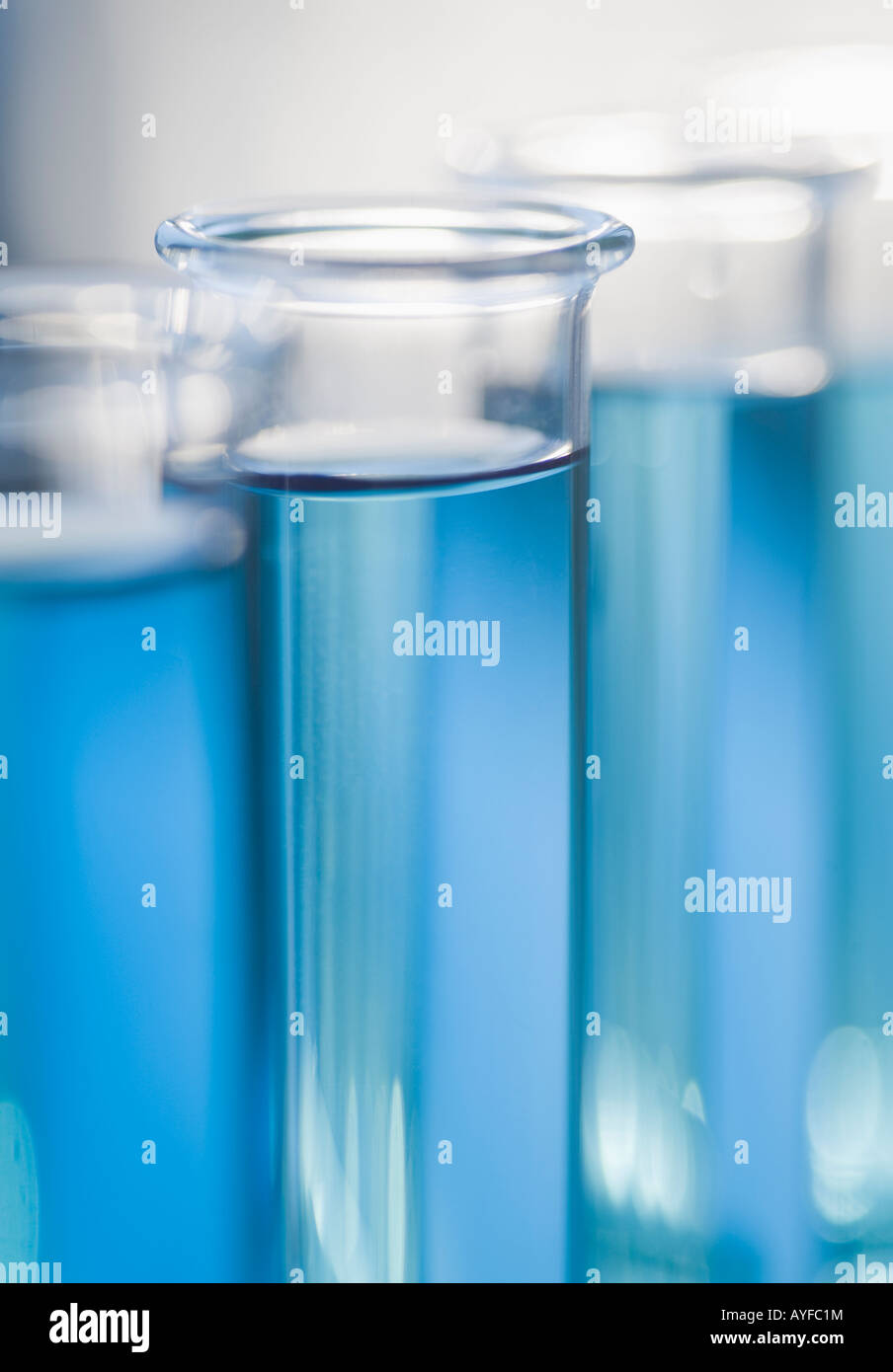 Close up of liquid in vials Stock Photo