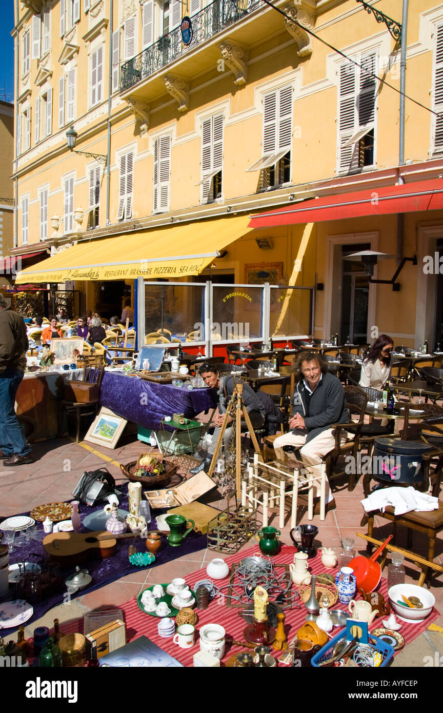 Cours Saleya Outdoor market in Nice, South France Stock Photo