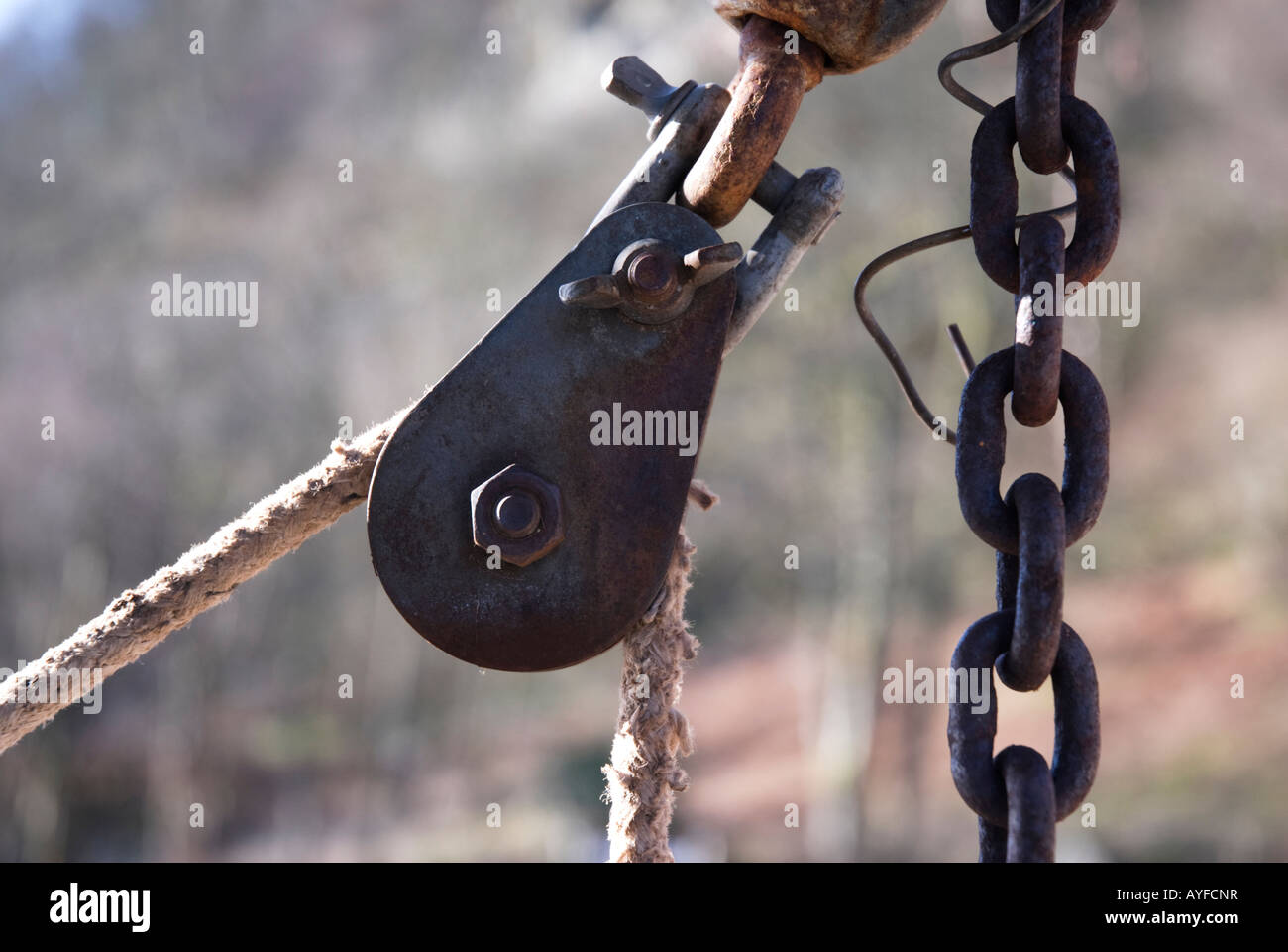 Rope and chain Stock Photo Alamy