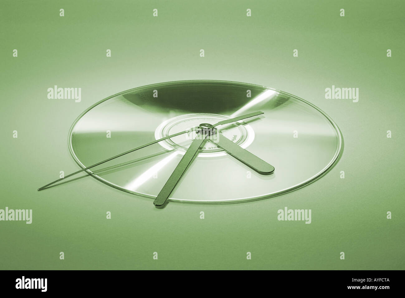 Clock Hands on CD Stock Photo Alamy