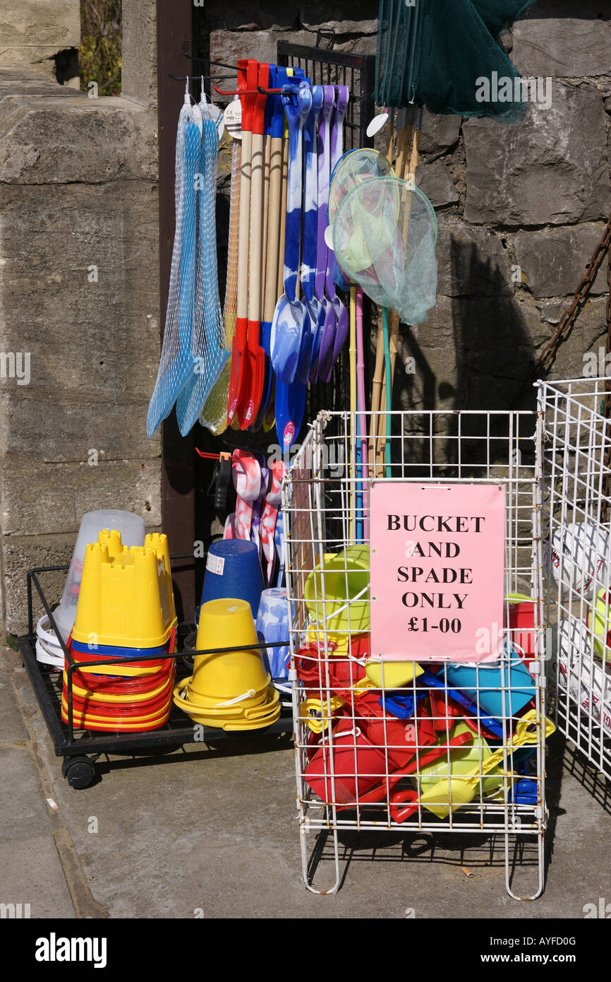 bucket and spade shop WestonSuperMare Stock Photo Alamy