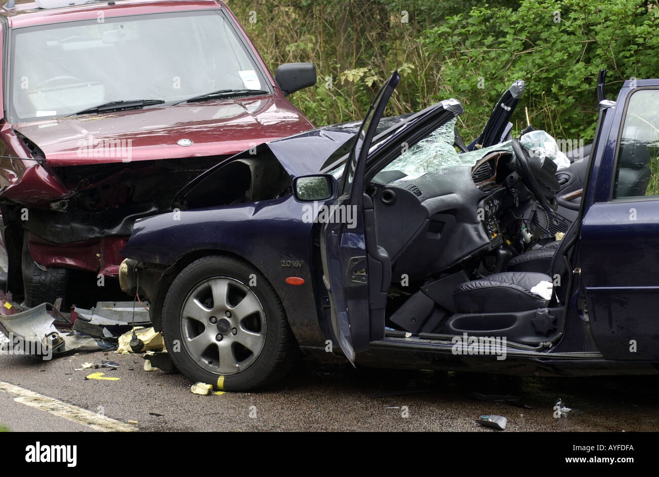 Road traffic accident UK Stock Photo