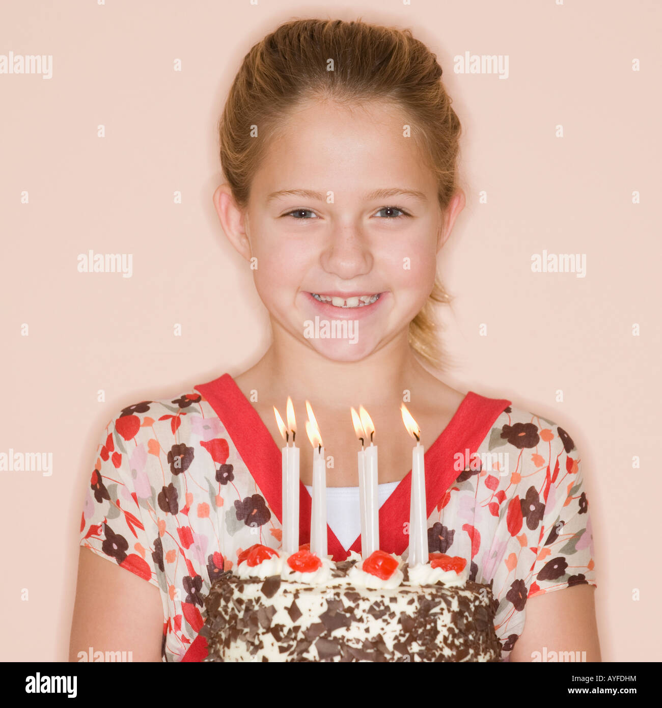 Birthday cake with candles cut out hires stock photography and images