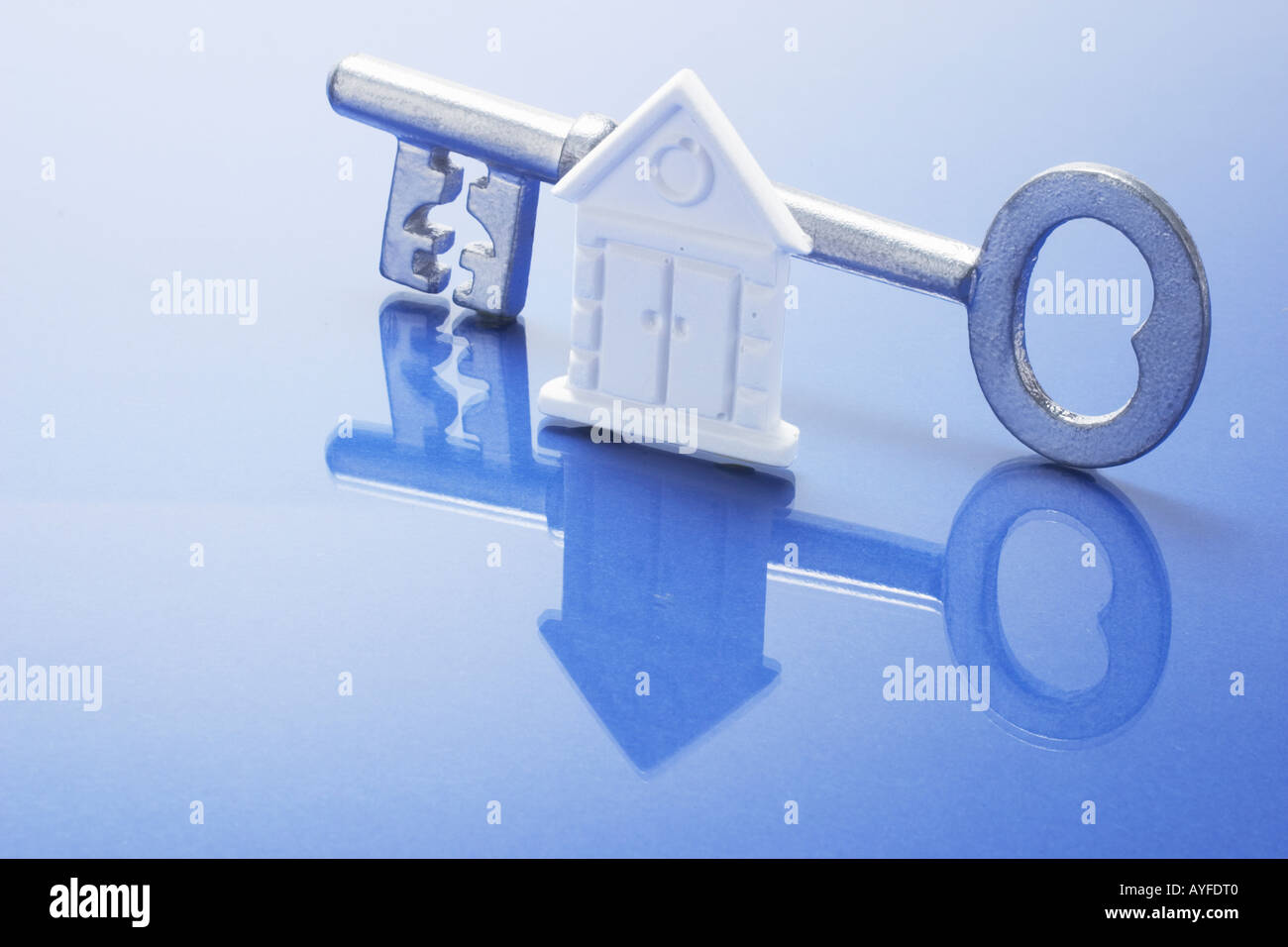 Skeleton Key with Miniature House Stock Photo Alamy
